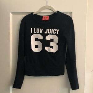 Long sleeve black juicy top with graphic design